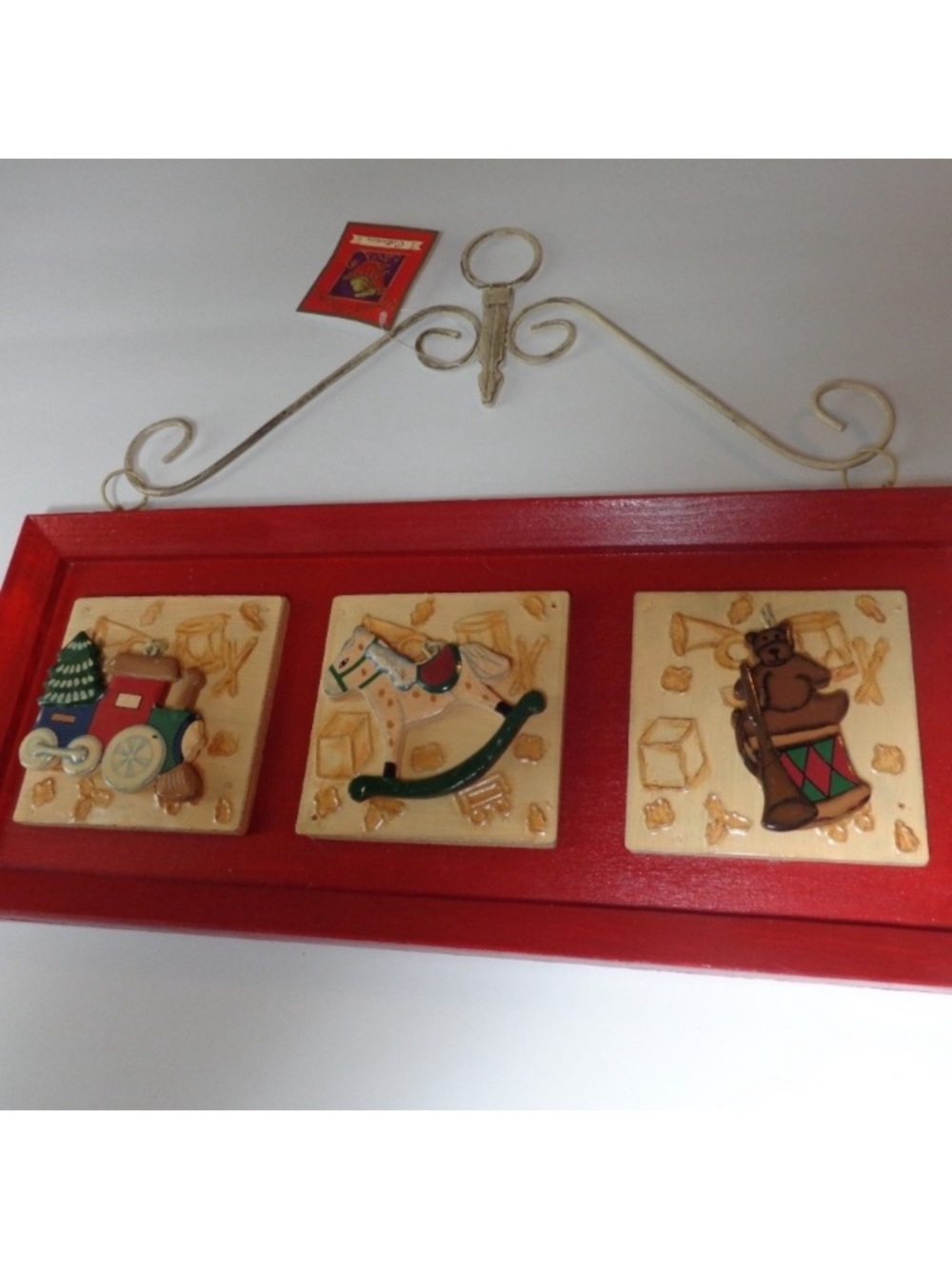 Vintage Y2K Christmas toy themed hanging wall or door decor holiday decor